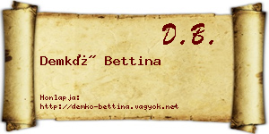 Demkó Bettina névjegykártya